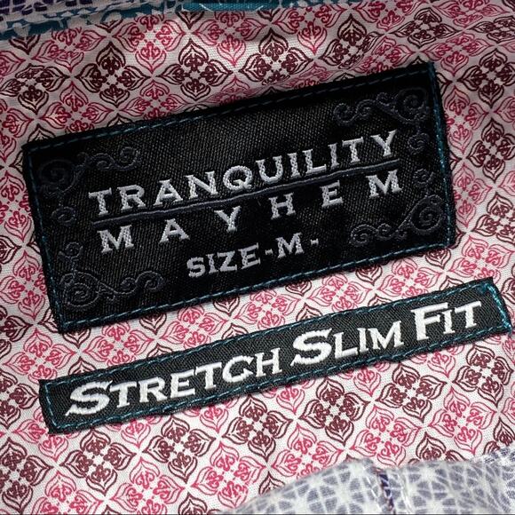 Tranquility Mayhem Stretch Slim Fit Men’s Shirt Size Medium - Picture 7 of 8